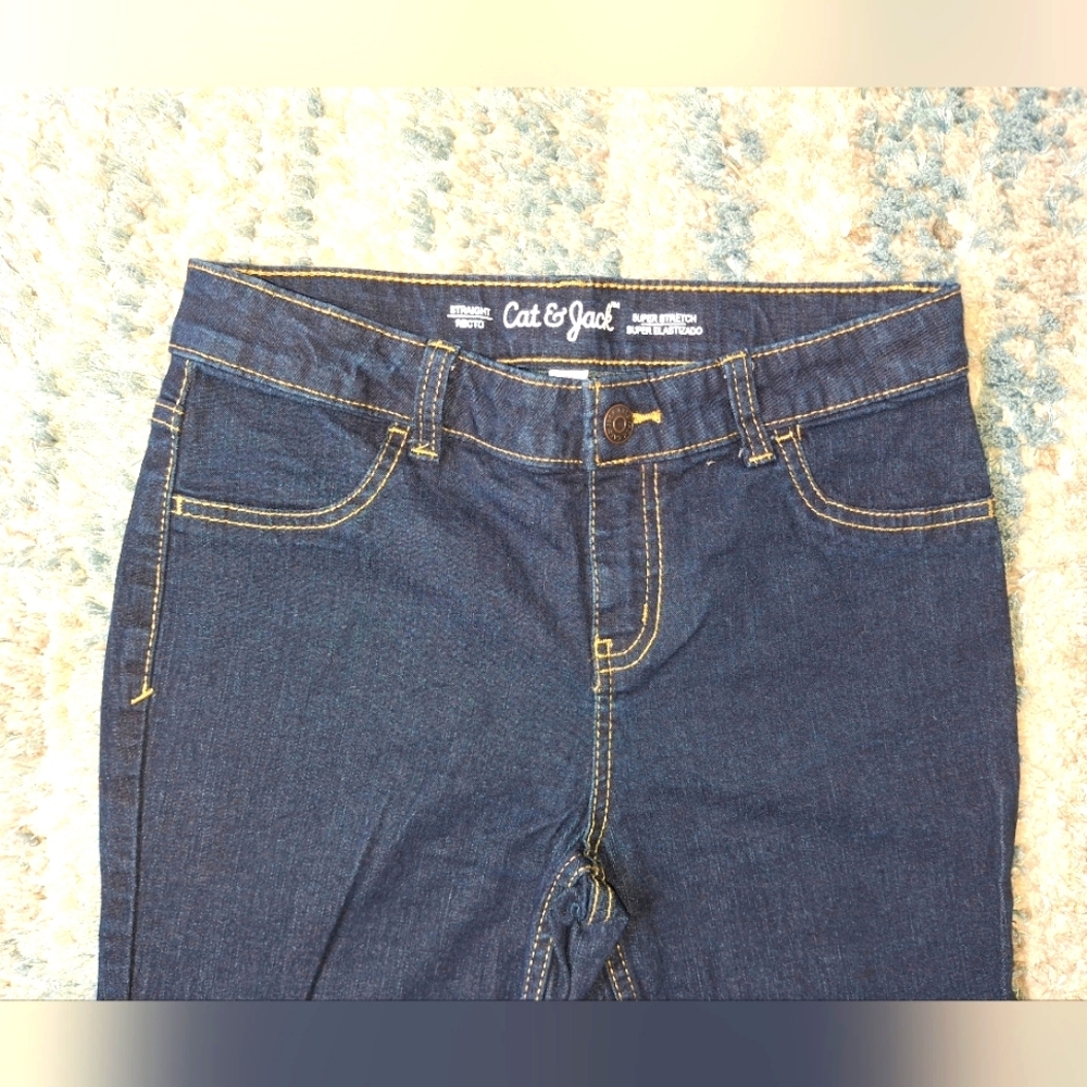 Cat & Jack Super Stretch Dark Wash Denim Jeans sz12 EUC